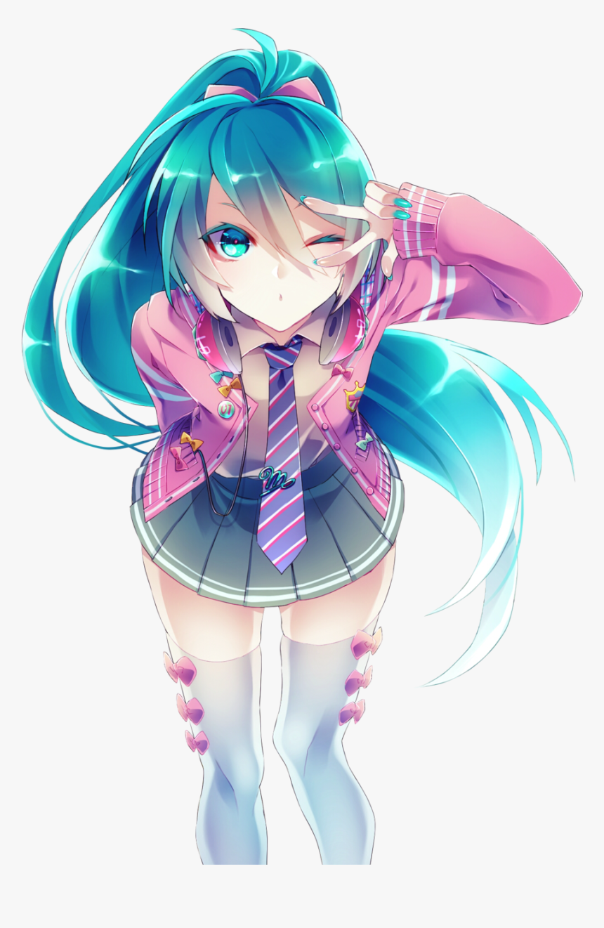 #anime #animegirl #hatsunemiku #miku #vocaloid #cute - Anime Girl Hatsune Miku, HD Png Download, Free Download