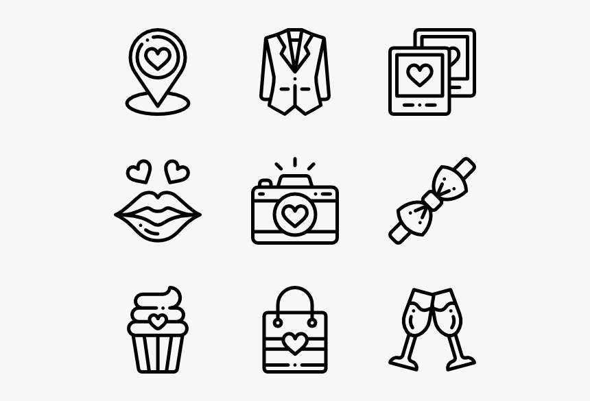 Symbols Vector Wedding - Wedding Icons Transparent Backgrounds, HD Png Download, Free Download
