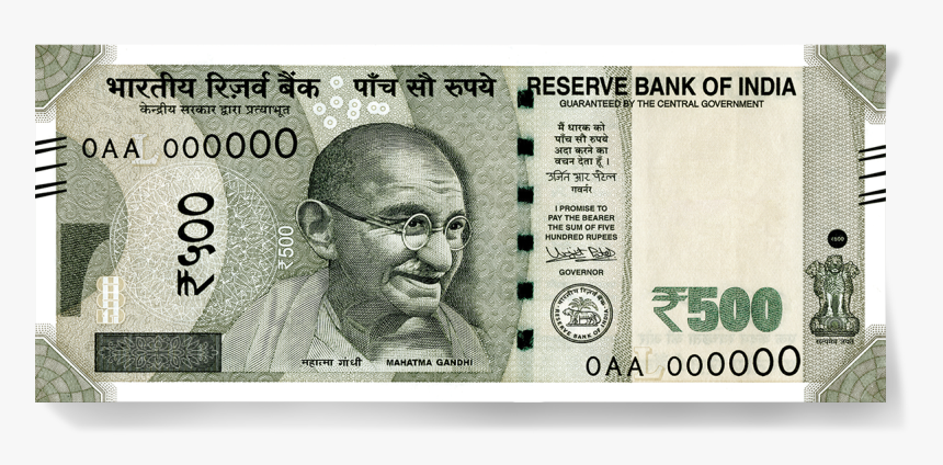 Indian Rupee Png - Original 500 Rupee Note, Transparent Png, Free Download