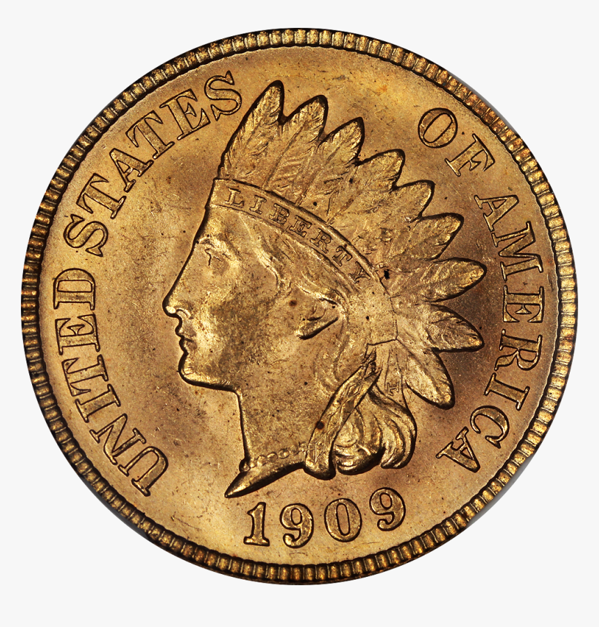 1909 Indian Cent Ngc Ms65rd Obverse - Ten Dollar Coin, HD Png Download, Free Download