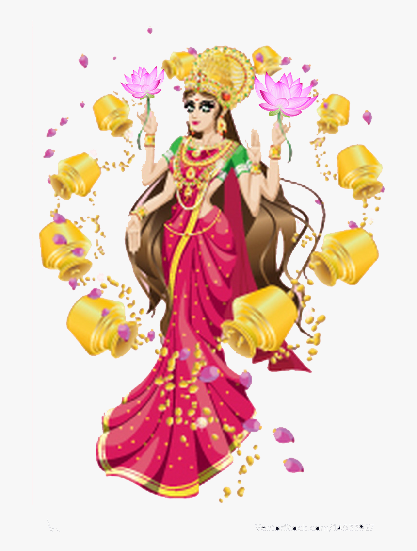 Maha Lakshmi Puja Png Free Background - High Resolution Lakshmi Goddess, Transparent Png, Free Download