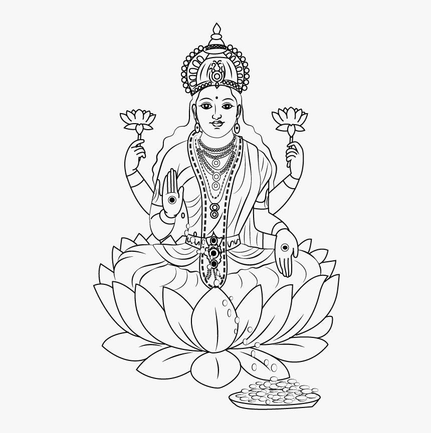 Ganesha Lakshmi Devi Transprent - Laxmi Mata Clipart Png, Transparent Png, Free Download