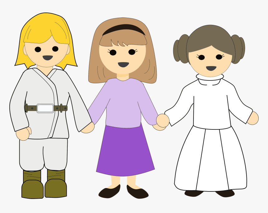 Star Wars Girls Clip Arts - Enfants Tenant La Main Png, Transparent Png, Free Download