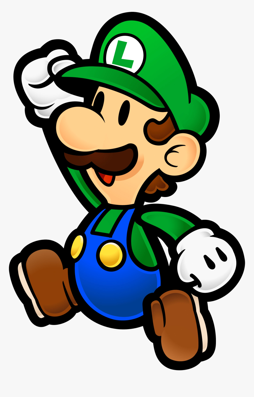 Collection Of Free Luigi Drawing Super Mario Download - Super Mario Paper Luigi, HD Png Download, Free Download