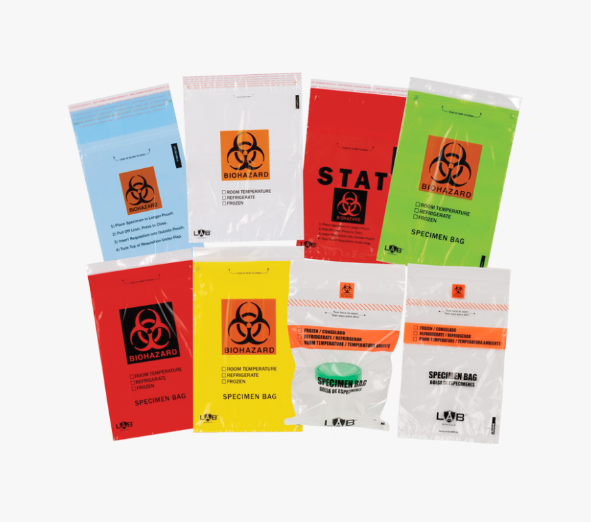 Reclosable Biohazard Specimen Transport Bags With Destroyable - Red Biohazard Specimen Bags, HD Png Download, Free Download