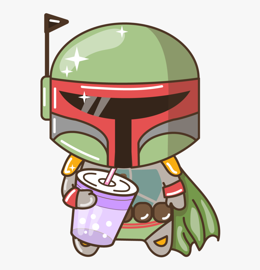 Boba Fett Drinking By Barovlud - Cute Boba Fett Drawing, HD Png Download, Free Download