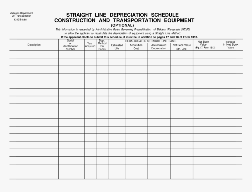 Depreciation Schedule Template, HD Png Download, Free Download