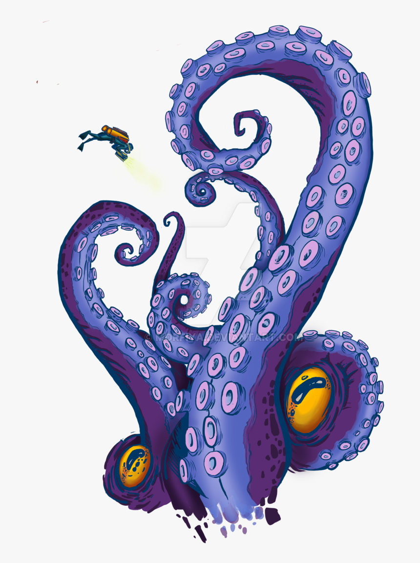Tentacle Clipart Purple - Octopus Tentacle Art, HD Png Download, Free Download