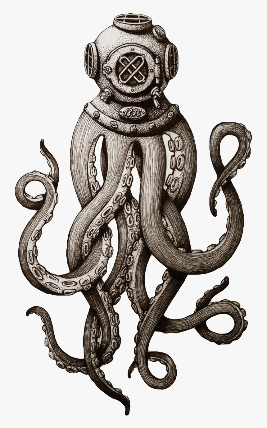 #octopus #tentacle #tentacles #scuba #scubadiver #sea - Octopus Tattoo, HD Png Download, Free Download