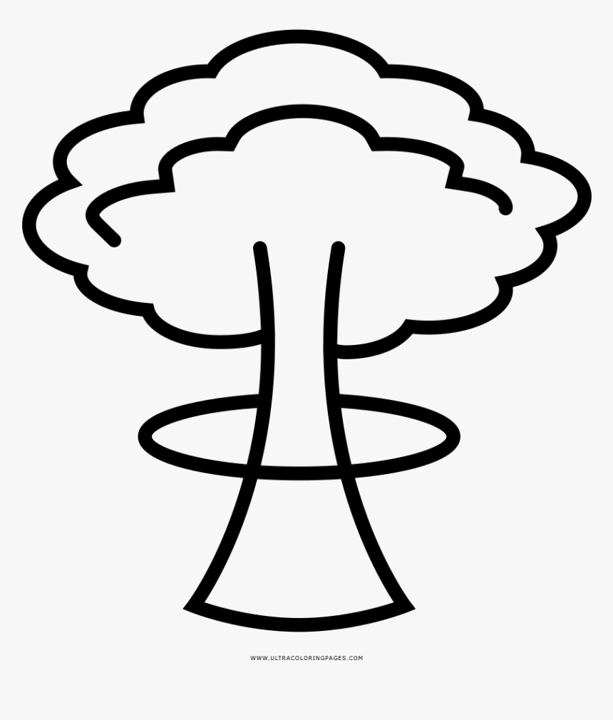 Mushroom Cloud Coloring Page - Coloring Book, HD Png Download, Free Download