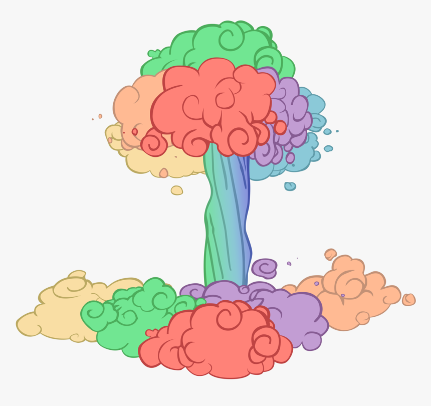 Somepony, Lesson Zero, Mushroom Cloud, No Pony, Rainbow - Rainbow Mushroom Cloud Cartoon, HD Png Download, Free Download