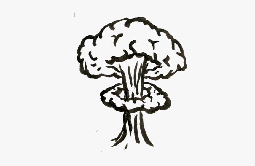 Drawn Explosions Mushroom Cloud - Drawing Of A Bomb Exploding, HD Png Download, Free Download