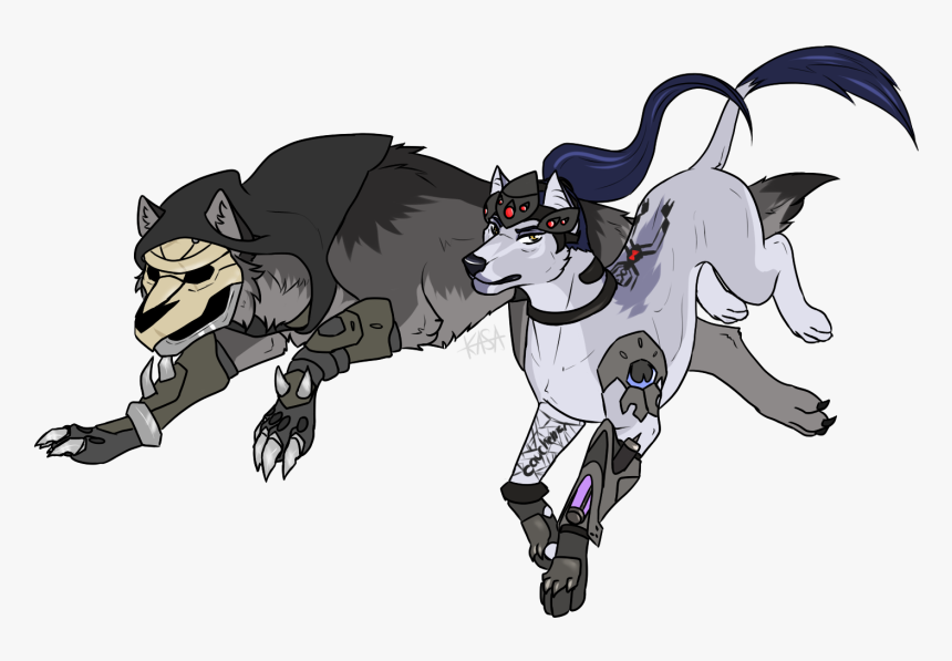 Reaper And Widowmaker - Overwatch Characters As Dogs, HD Png Download, Free Download