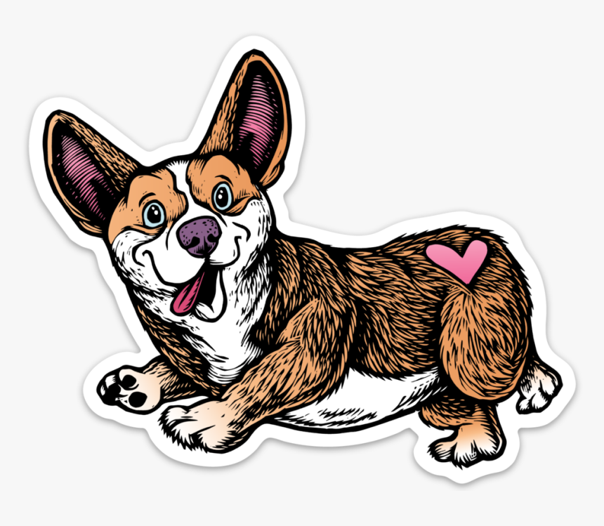 Image Of Corgi Sticker - Dorgi, HD Png Download, Free Download