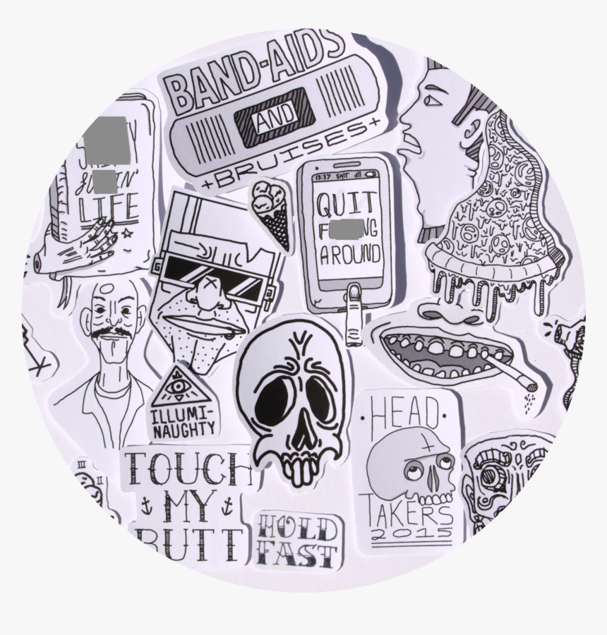 Image Of B&w Sticker Pack - Illustration, HD Png Download, Free Download