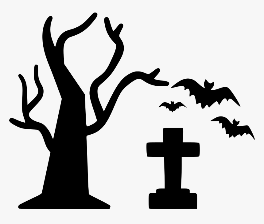 Tree Grave Png - Halloween Spider Silhouette Png, Transparent Png, Free Download