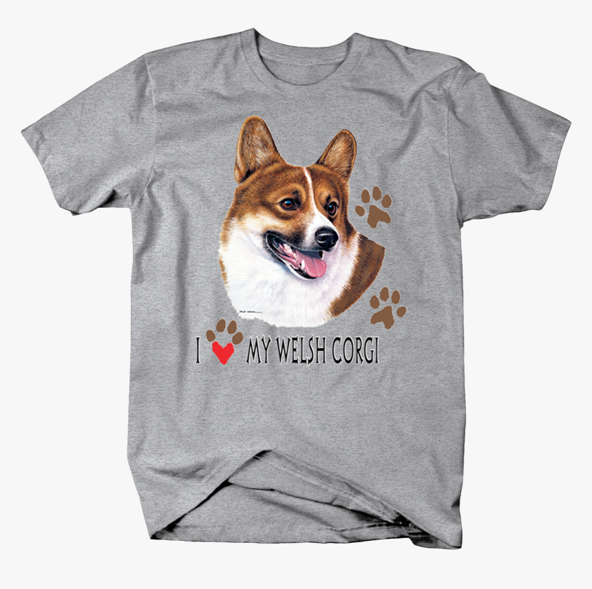 I Love My Welsh Corgi Dog With Paw Prints Custom Tshirt, HD Png Download, Free Download
