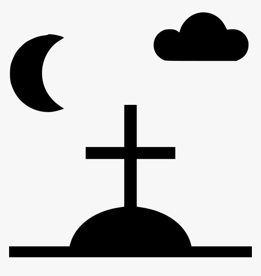 Night Stone Grave Cross Moon Cloud, HD Png Download, Free Download