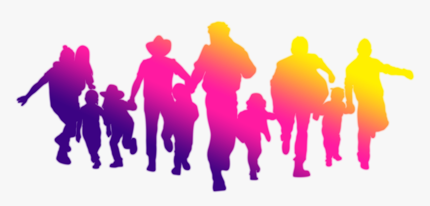 Family Fun Silhouette Decorated Back Running Png Download - Family Fun Icon, Transparent Png, Free Download