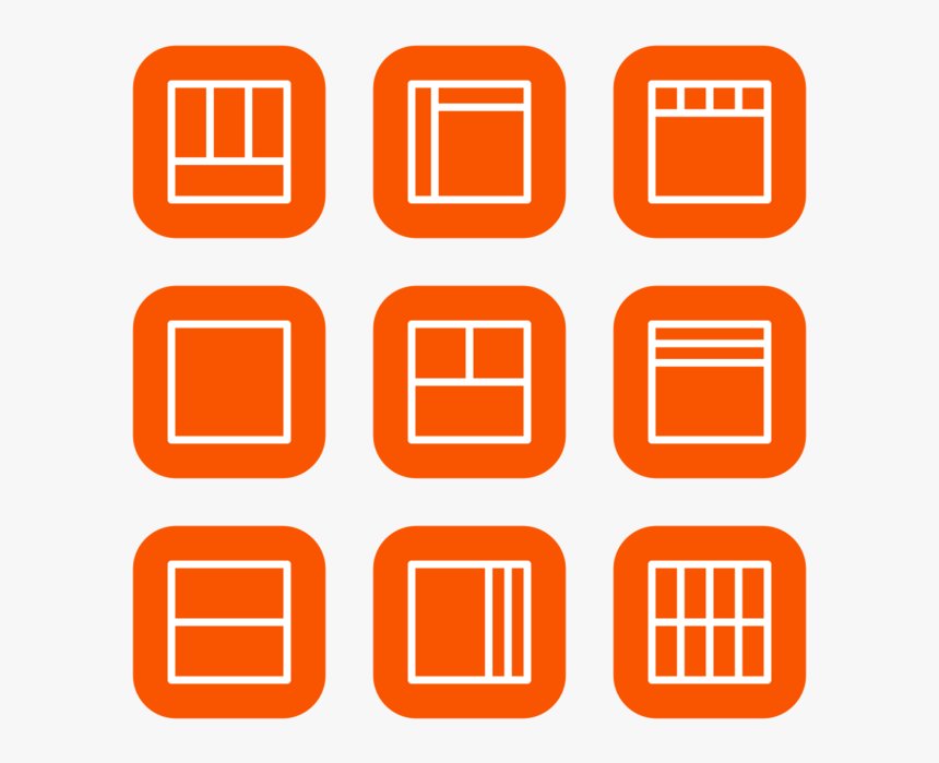 Layouts Outline Icon In Style Flat Rounded Square White, HD Png Download, Free Download