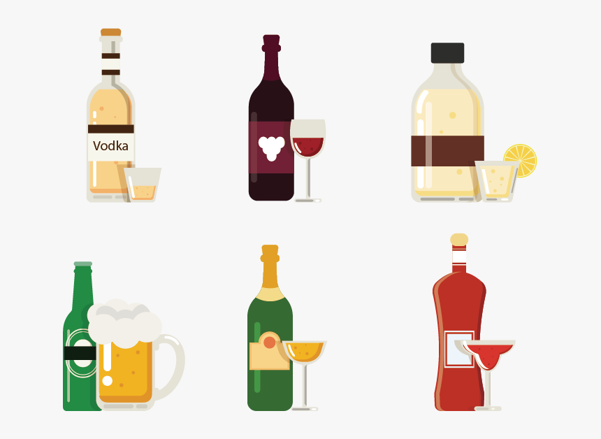 Wine Beer Vodka Alcoholic Beverage - Alcoholic Drink, HD Png Download, Free Download