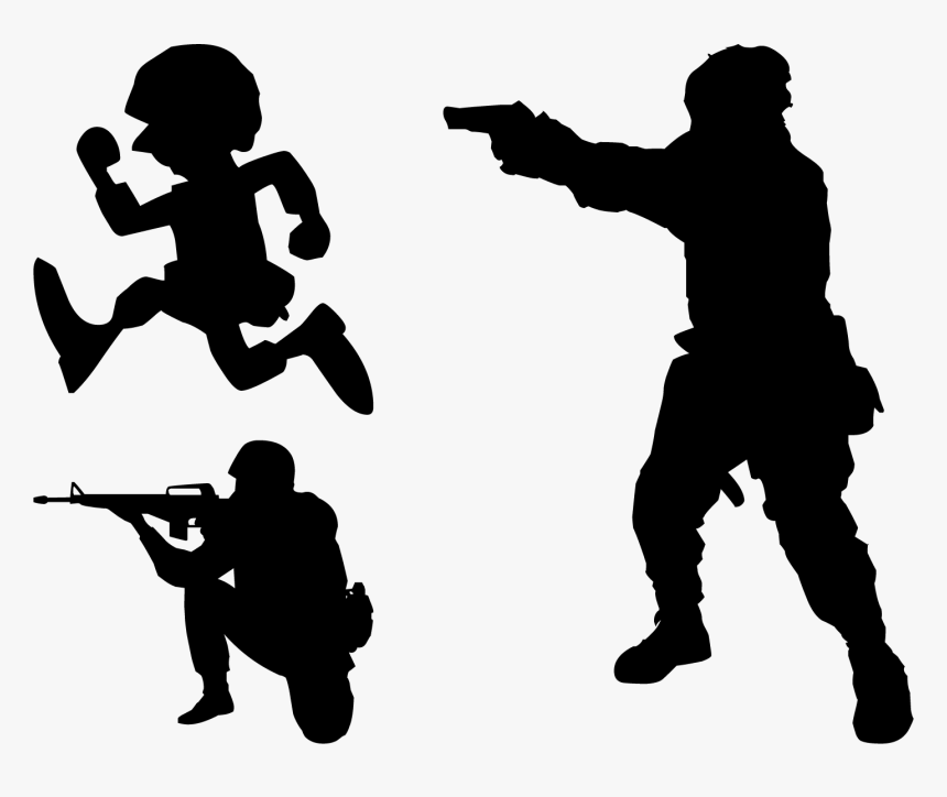 Soldier Silhouette Military Shooting Target - Silhouette Shooting Target Gun, HD Png Download, Free Download