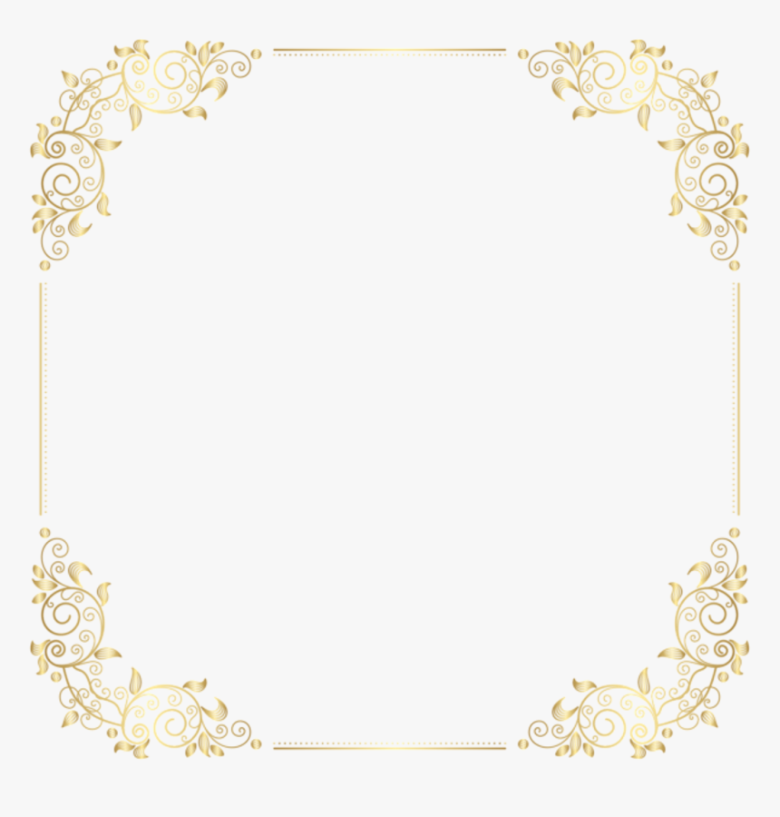 Square Gold Golden Frame Border Squareframe Decoration - High Resolution Golden Border Png, Transparent Png, Free Download