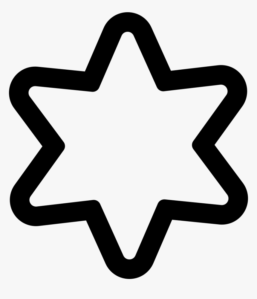 Star Of Six Points Outline - 6 Point Star Outline, HD Png Download, Free Download