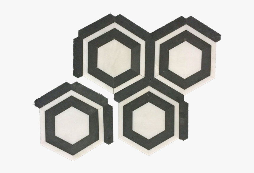 White Absolute Honeycomb With China Black Mosaic Honed - Floor, HD Png Download, Free Download