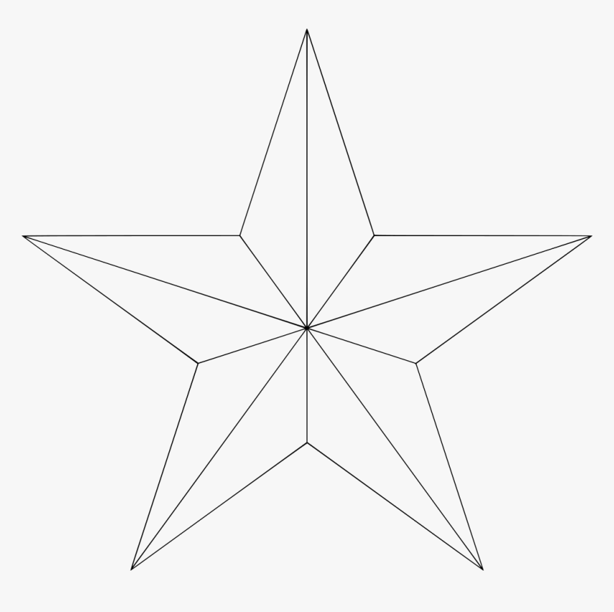 Nautical Star Outline , Png Download - Five Point Star Outline, Transparent Png, Free Download