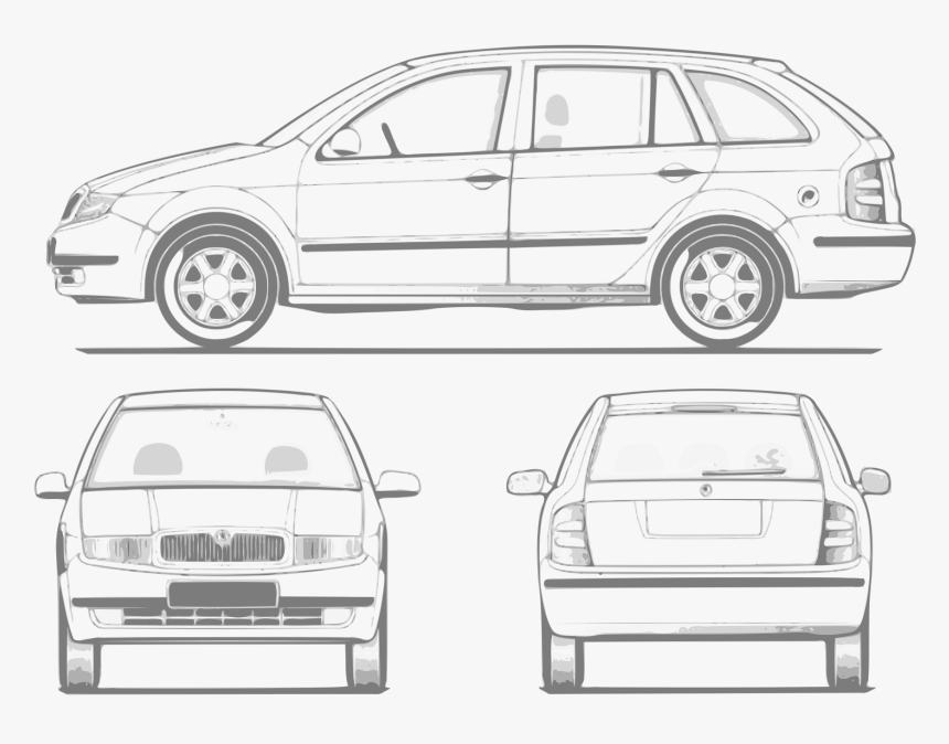 All Views Clip Arts - Skoda Fabia Combi Dimensions, HD Png Download, Free Download