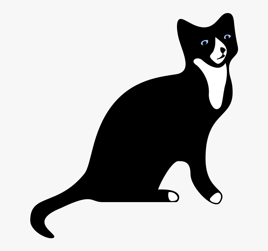 Bw-cat - Black And White Cat Silhouette, HD Png Download, Free Download