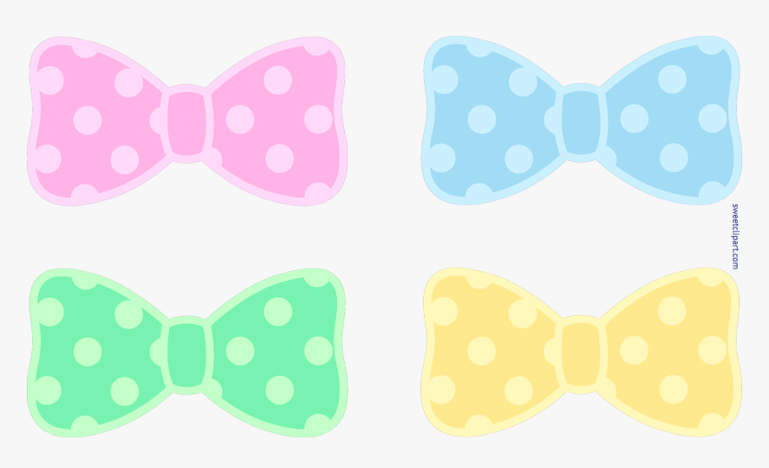 Dot Pastel Bows Clip - Polka Dot Bow Clipart, HD Png Download, Free Download