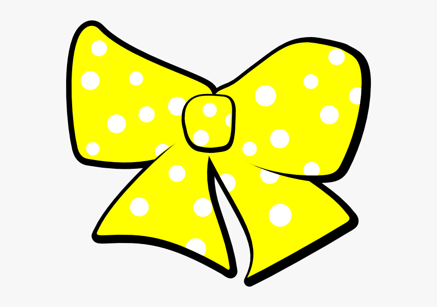 With Dots Clip Art - Yellow Polka Dot Bow Clipart, HD Png Download, Free Download