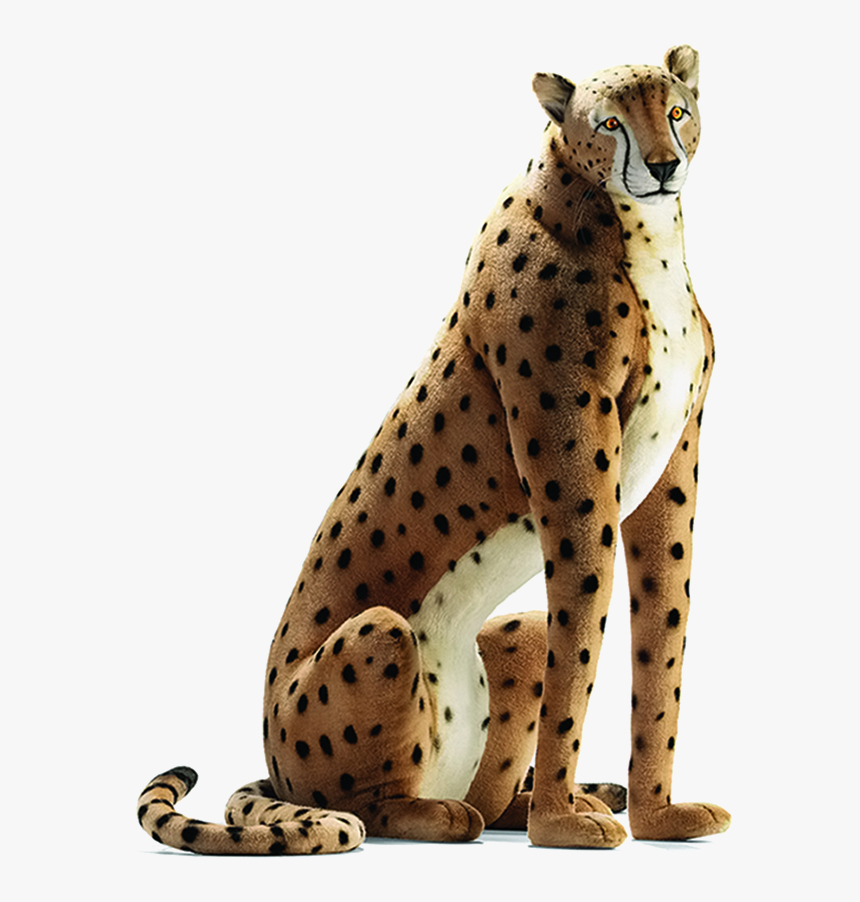 Sitting Cheetah Transparent Image - Life Size Cheetah Stuffed Animals, HD Png Download, Free Download