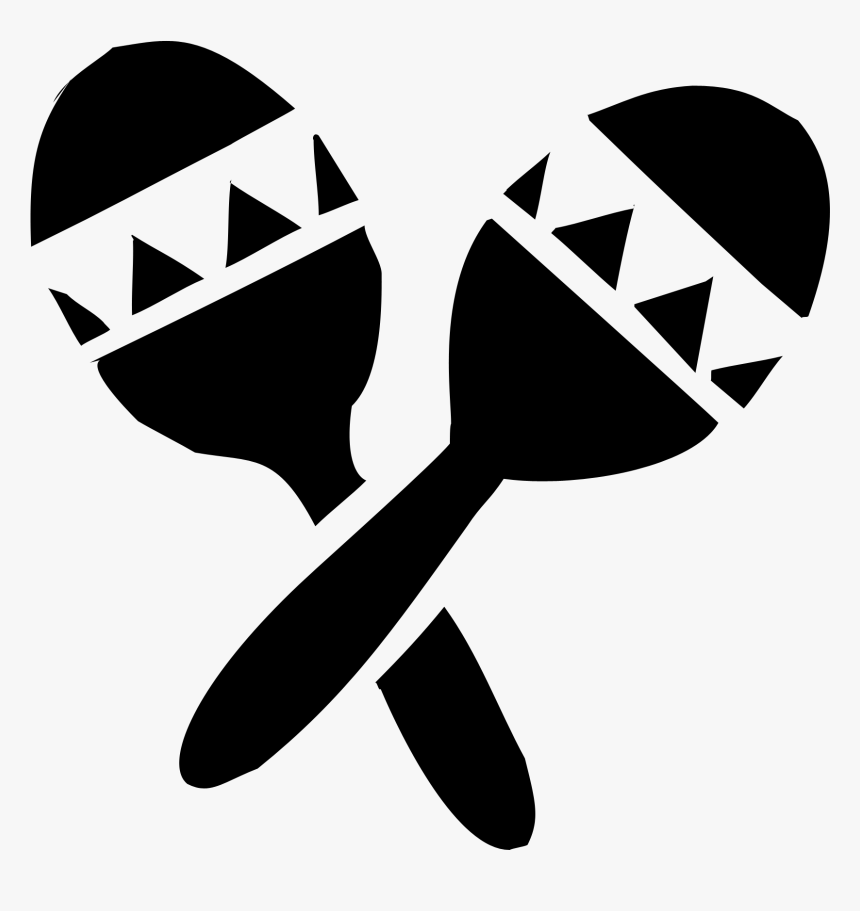Mexican Maracas Png For Kids - Black And White Maracas Clipart, Transparent Png, Free Download