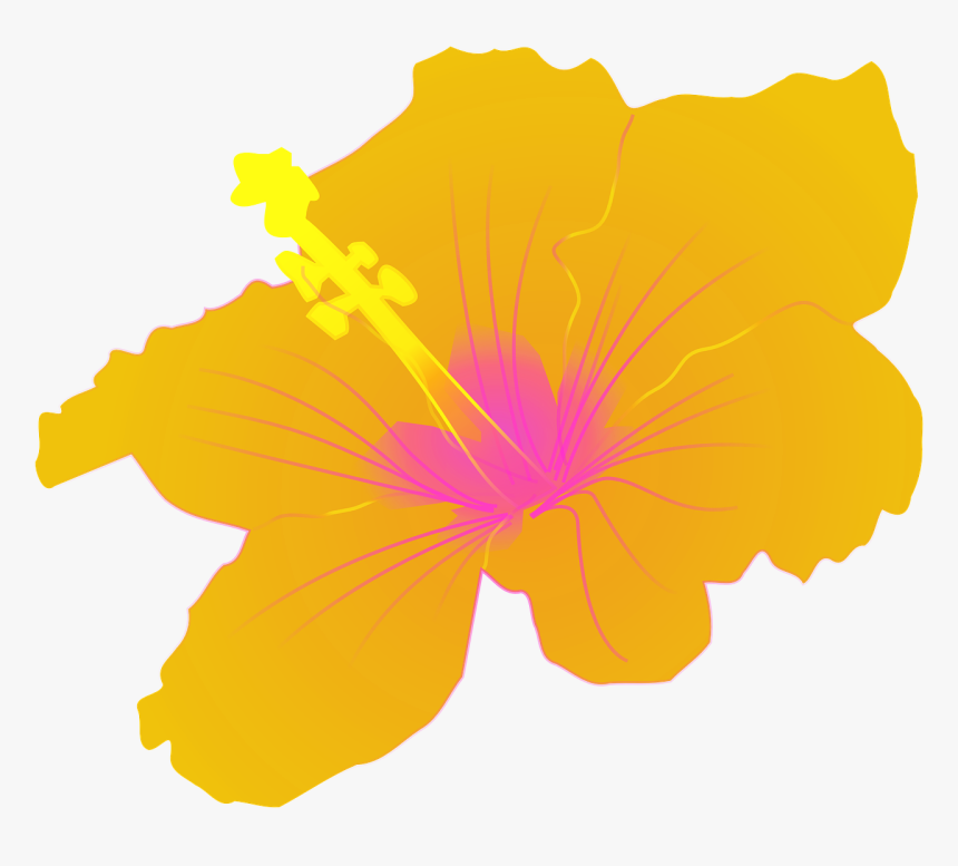 Yellow Hibiscus Clip Art, HD Png Download, Free Download