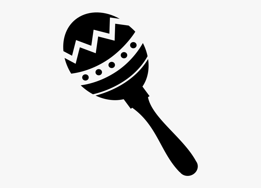 Maraca Rubber Stamp - Black And White Maracas With Transparent Background, HD Png Download, Free Download
