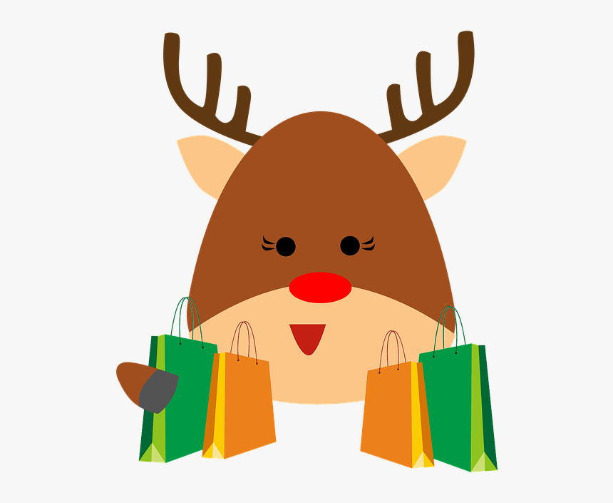 Reindeer, Shopping, Antler, Christmas, Character - Shopping Bag Vector, HD Png Download, Free Download