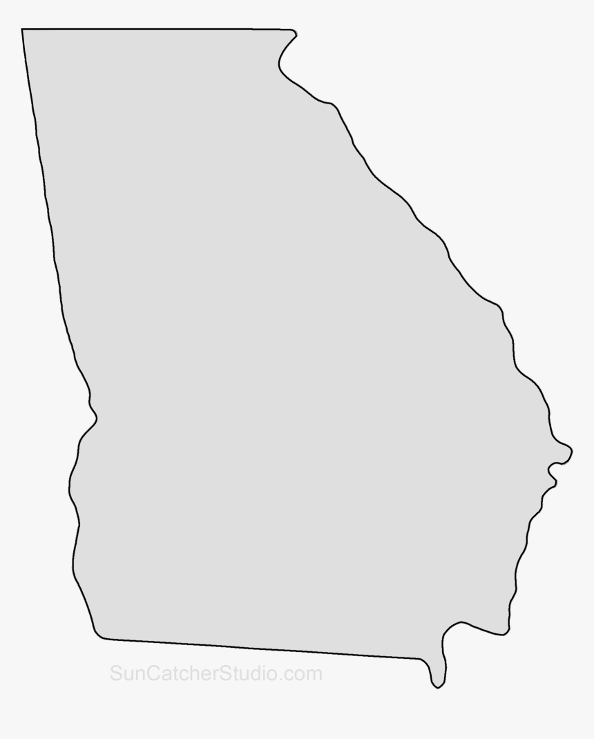 Georgia Map Outline Png Shape State Stencil Clip Art - Georgia Clip Art, Transparent Png, Free Download