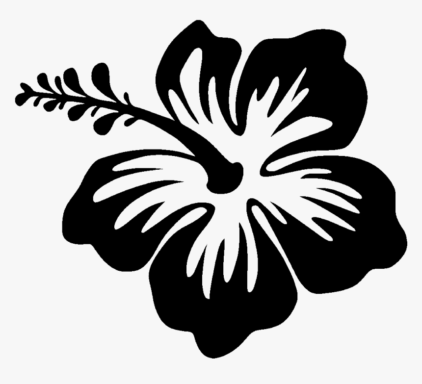 Silhouette Drawing Hibiscus - Hibiscus Flower Silhouette, HD Png Download, Free Download