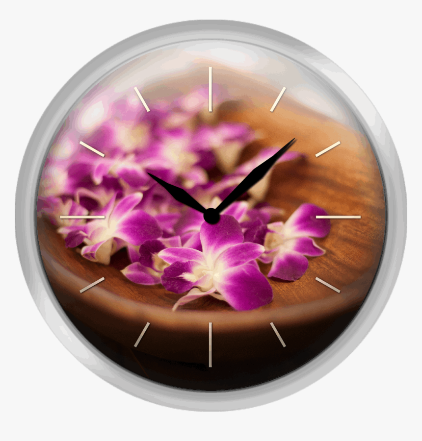Fuchsia Hawaiian Flowers In A Bowl - Wall Clock, HD Png Download, Free Download