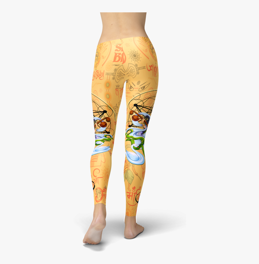 Durga Puja Leggings Yoga Gym Fitness Workout Clothes - Leggings, HD Png  Download - kindpng