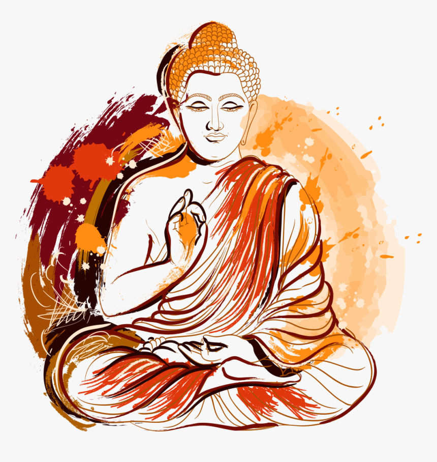 Painted Illustration Buddhism Vector Buddha Lord Gautama - Buddha Purnima Messages, HD Png Download, Free Download