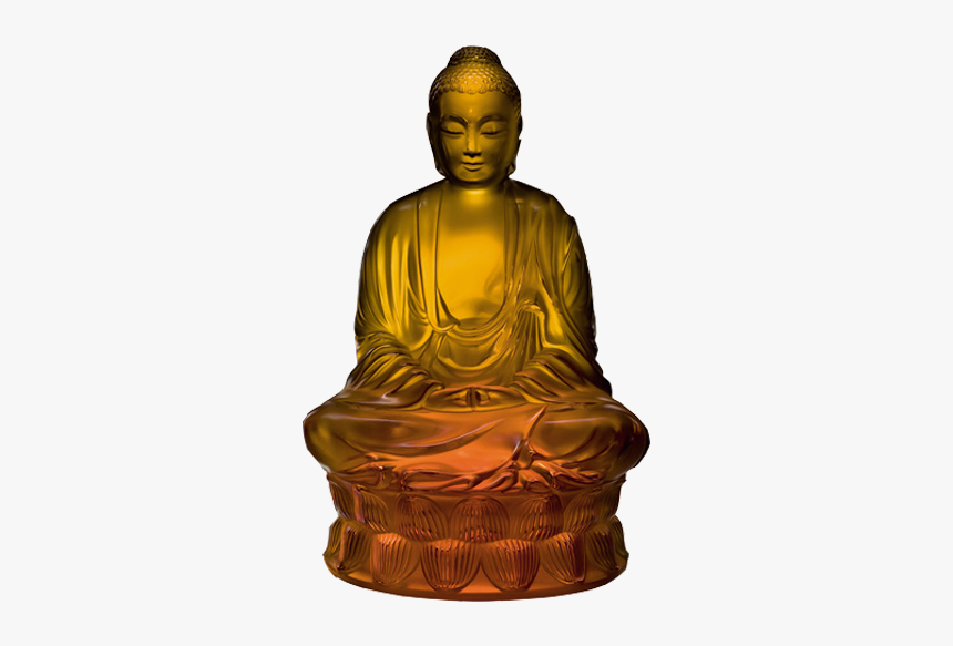 Small Buddha Sculpture - Lalique Buddha Amber, HD Png Download, Free Download