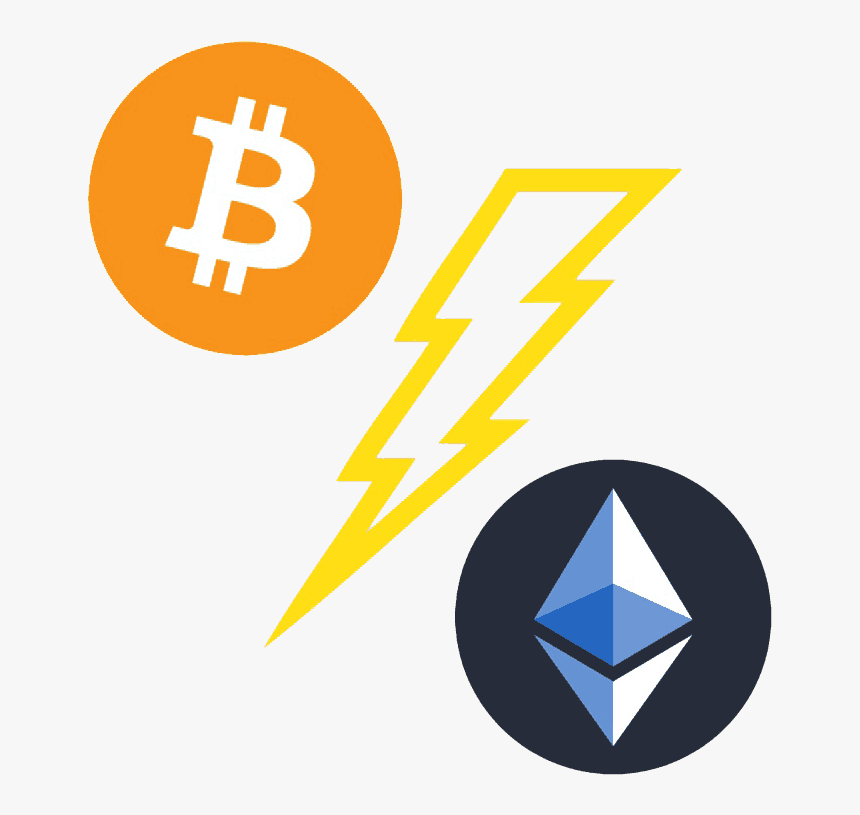 Bitcoin Vs Ethereum - High Resolution Lightning Bolt, HD Png Download, Free Download