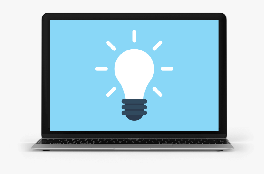 Laptop Displaying A Light Bulb Icon - Website In Laptop Transparent Icon, HD Png Download, Free Download