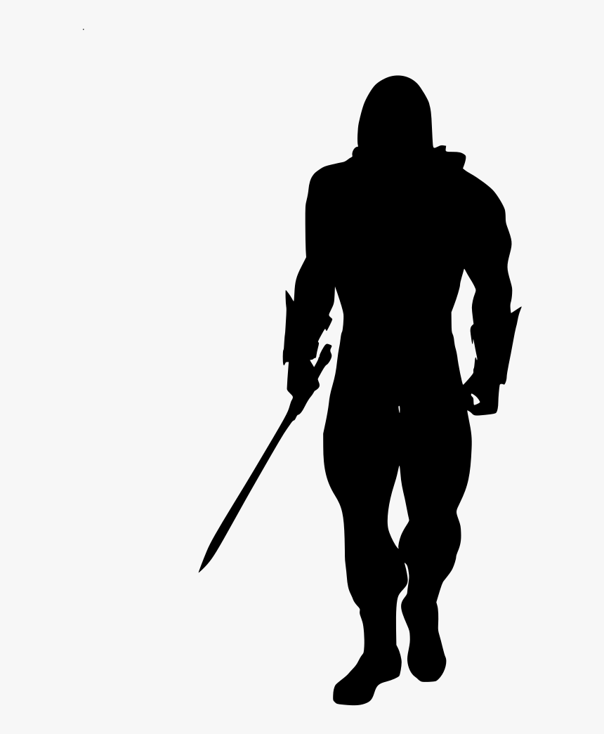 Male Warrior Silhouette Png Clipart , Png Download - Silhouette Warrior Clipart, Transparent Png, Free Download
