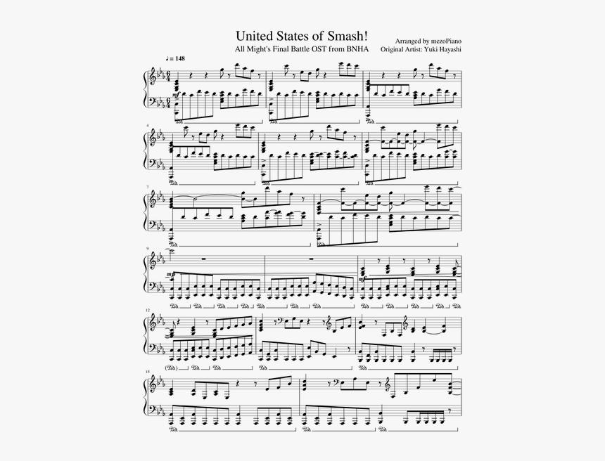 United States Of Smash Piano Sheet, HD Png Download, Free Download