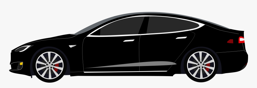 Black Tesla Model S Clipart - Tesla Model X Vector, HD Png Download, Free Download